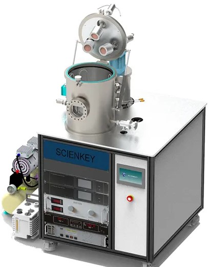 high vacuum 3-target magnetron sputtering coater